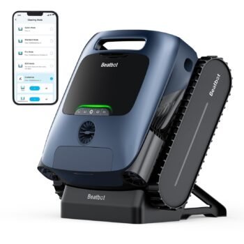 Beatbot Aquasense Pro Cordless Pool Cleaner Robot – Clarifies Water, Cleans Surface, Floor, Walls and Waterline, Intelligent Path Optimization, Surface Parking – Dark Blue