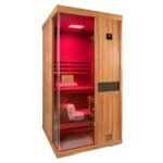HKXSC 1-Person oxygen ion Indoor Steam Sauna African Mahogany Wood