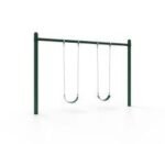 5 Inch Single Post Swing Frame, 4 Swings / No Seat or Chains / Green