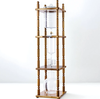 Yama 25 Cup Cold Brew Tower Curved Brown Wood Frame