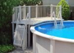 Vinylworks 5' x 5' Resin Above Ground Swimming Pool Deck Kit Taupe